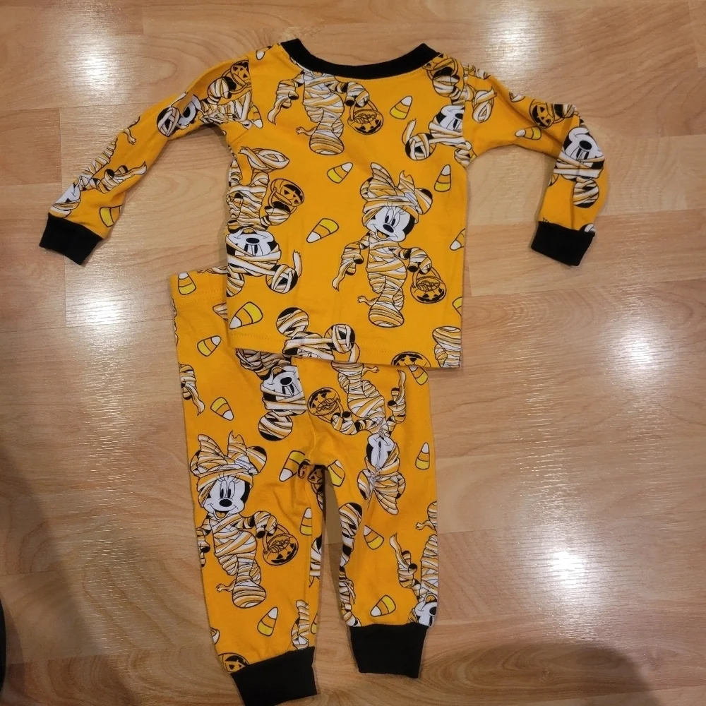 Disney Mickey and Minnie mouse unisex Halloween 2 piece pajamas size 12 months